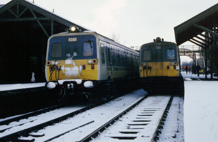 Northern Ireland Railways DEMU Class 80 Power Car 86 in Ballymoney 29th December 2001