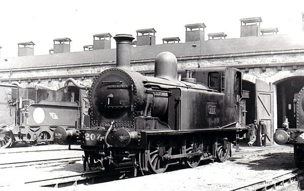 Class J11 - 202 - GS&WR Class 207 0-6-0T - built 1895 by Inchicore Works - 1925 to GSR, 1945 to CIE - withdrawn 1959 - seen here at Inchicore in 1948.