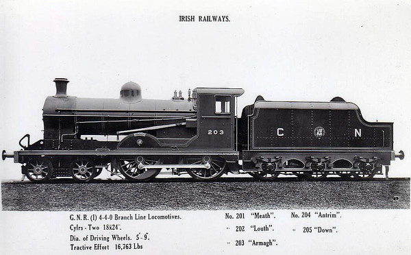 Class U - 203 ARMAGH - GNR(I) 4-4-0 - built 1948 by Beyer Peacock - 1958 to CIE as 203N - withdrawn 1962.
