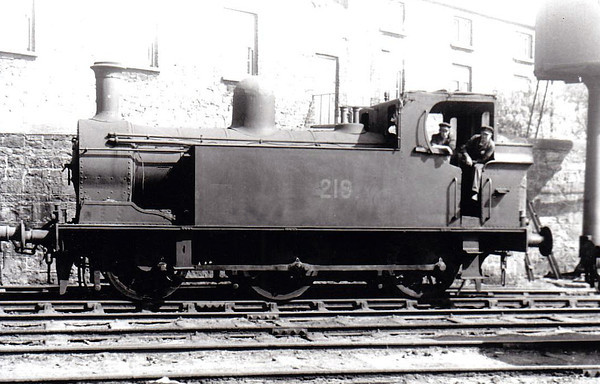 Class J11 - 219 - GS&WR Class 207 0-6-0T, built 1901 by Inchicore Works - 1925 to GSR, 1945 to CIE - withdrawn 1955 - seen here at Limerick in 1955.