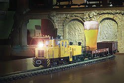 Image result for pints of beer and trains