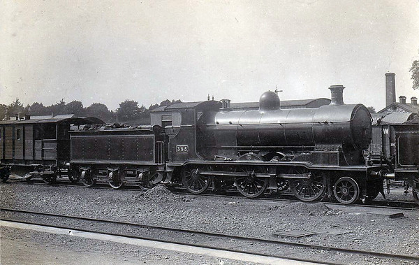 355 - GSWR Class 355 0-6-0 - built 1903 by North British Loco Co. - 1907 rebuilt as 2-6-0, 1914 rebuilt with Belpaire boiler, 1925 to GSR - withdrawn 1928.