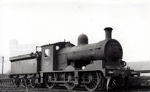 Class J 8 - 445 - D&SER 0-6-0 - built 1905 by Grand Canal Street Works as D&SER No.65 CORK - 1925 to GSR as No.445, 1945 to CIE - withdrawn 1957 - seen here at Grand Canal Street in 1938.