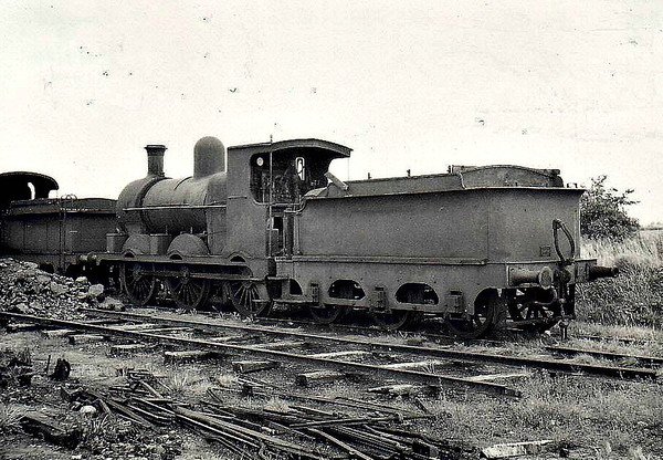 Class J19 - 575 - M&GWR Class L 0-6-0, built 1876 by Robert Stephenson & Co., Works No.2305, as M&GWR No.92 BITTERN - 1895 rebuilt, 1924 to M&GWR No.135, 1925 to GSR as No.575, 1930 rebuilt with Belpaire boiler, 1940 rebuilt with Belpaire boiler and superheated, 1945 to CIE - withdrawn 1957 - seen here at Mullingar, 09/56.