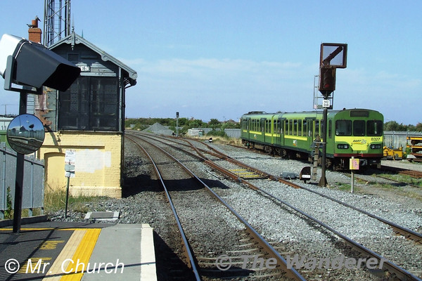 Not a everyday sight you would expect to see in Skerries. 8127, which I pictured in Drogheda last month and now has one axle on a wheel skate, was scheduled to operate back to Fairview on Wednesday 4th September 2013 hauled by a 29000 DMU. Unfortunately during the transfer move to Fairview, there was a fault with the EMU & it was dumped in the siding at Skerries. Later in the afternoon, Mr. Church was in the Skerries area to photograph the EMU.  Wed 04.09.13