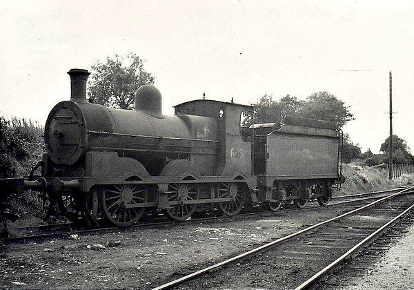 Class J19 - 605 - M&GWR Class L 0-6-0, built 1888 by Broadstone Works as M&GWR No.67 DUBLIN - 1903 rebuiilt with Belpaire boiler, 1925 to GSR as No.605, 1932 rebuilt with Belpaire boiler, 1945 to CIE - withdrawn 1957 - seen here at Mullingar, 09/56.