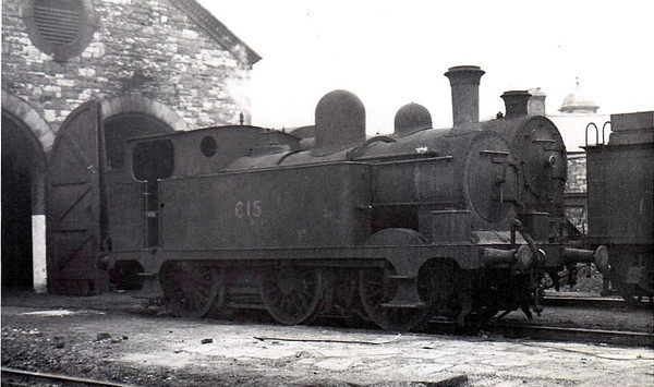 Class J10 - 615 - M&GWR Class P 0-6-0T - built 1880 by Broadstone Works as M&GWR No.101 GIANT - 1902 rebuilt with Belpaire boiler, 1925 to GSR as No.615, 1932 rebuilt with Belpaire boiler, 1939 rebuilt with round top boiler, 1945 to CIE - withdrawn 1951.