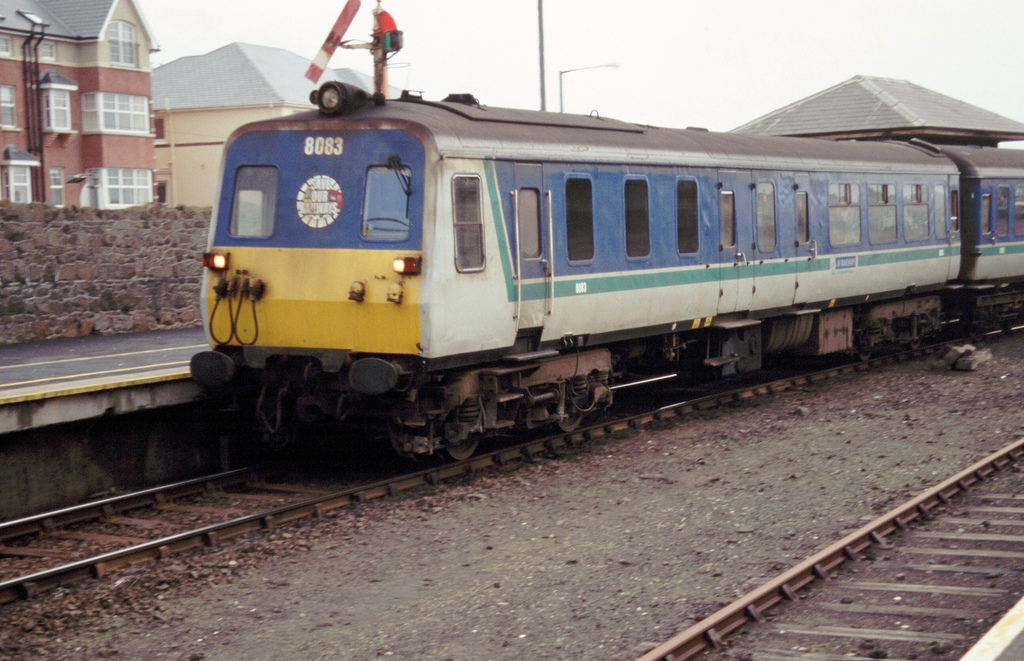 Northern Ireland Railways Class 80 arrives in Portrush