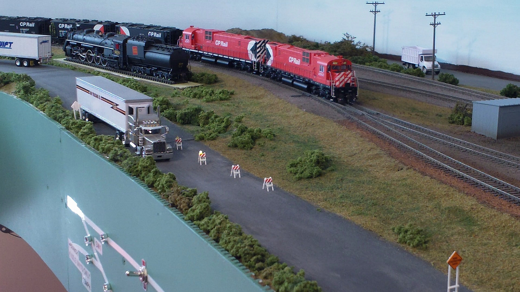 CP Rail C630m's pull through town