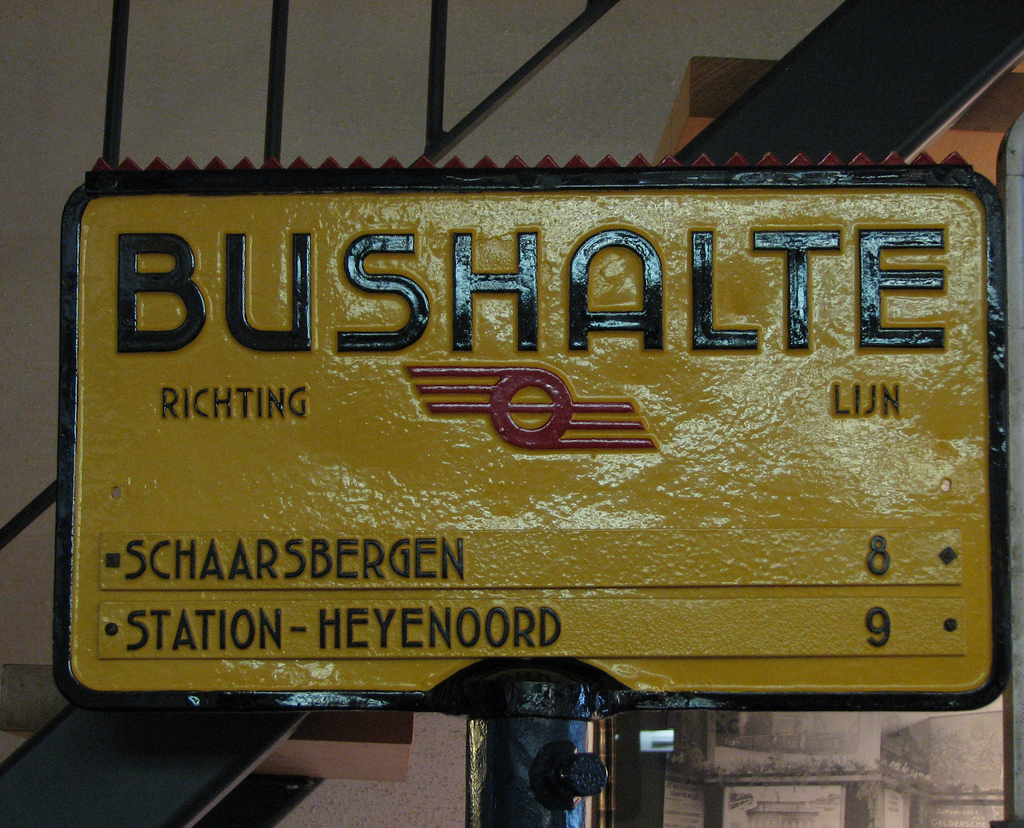 GVA bushalte. Trolleymuseum Arnhem.