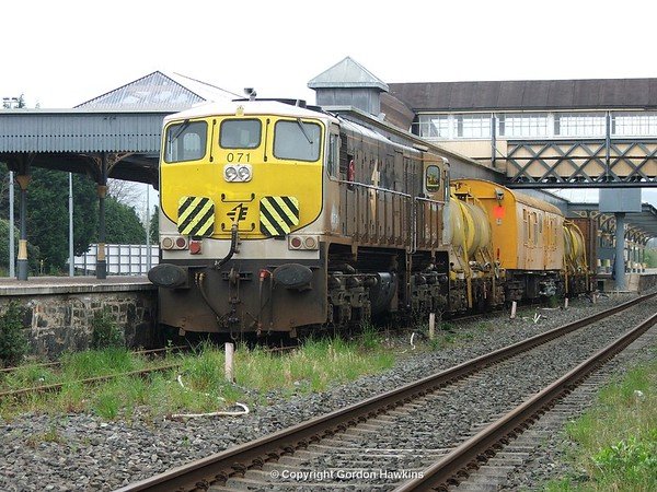 26.4.09. GM 071 with the Irish Rail Weed Sprayer Train at Dundalk .