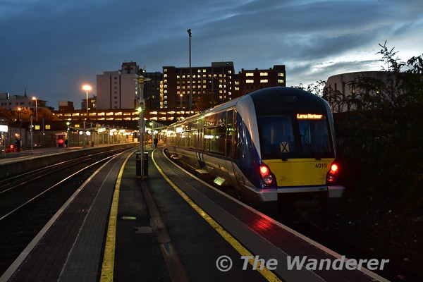 4015 waits to depart from Belfast Great Victoria Street with the 0735 to Larne Harbour. Mon 17.10.16