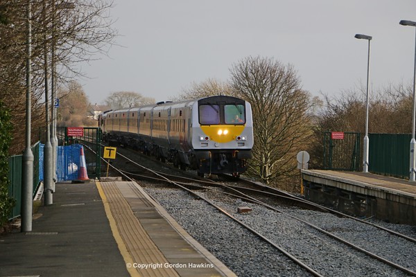 1.2.16. DD Test Train  with DVT 9001 & GM 228 passes Moira on a test  run from York Road Depot Belfast  to Newry & return  again .