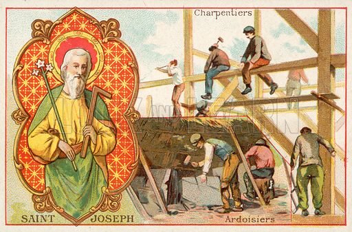 St Joseph, patron saint of carpenters and roofers stock image | Look and  Learn