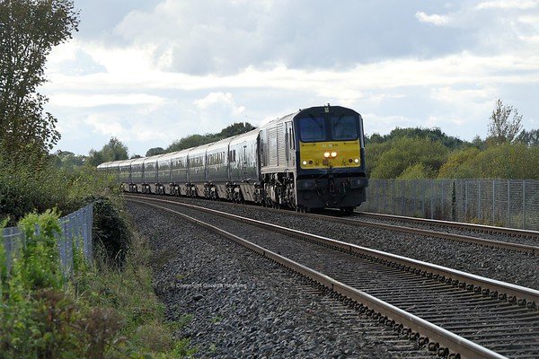 12.10.19. GM 216 passes Craigavon Lakes with the final 2019 season run from Dublin to Belfast with the Belmond Grand Hibernian Train.