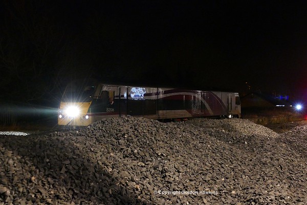 19.12.17. 8208 with the NIR Ballast Train at Poyntzpass . 8208 was used on crew training runs.
