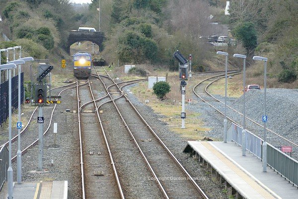 27.3.18. NIR GM 112 arrives light engine at Antrim from York Road Depot Belfast  , 112 will depart Antrim and enter the closed Lisburn branch & head to Ballinderry to collect 6 NIR spoil wagons & transfer them  to Ballymena .
