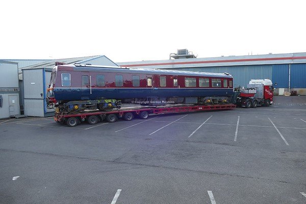 13.5.18. Former NIR 80 Class Powercar 8069  now Preserved by the Downpatrick & County Down Railway . this collection shows photos of the road move from Northern Ireland Railway York Road Depot Belfast to the Downpatrick & County Down Railway.