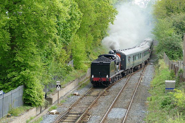 15.5.18. RPSI Ex GNR locomotive no. 131 arrives at Lisburn from Whitehead  ready for its run  up & down the on the Lisburn to Antrim Branch.