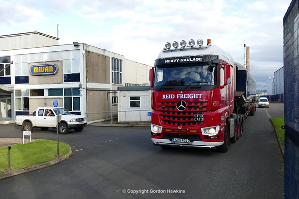 30.7.16. Belmond MK3 carriage 7149 DOWN departs Mivan Antrim for the road trip to North Wall Dublin.