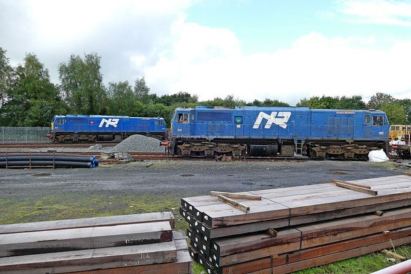 18.9.18. NIR GMs 8111 & 112 at Ballymena Permanent Way Depot.