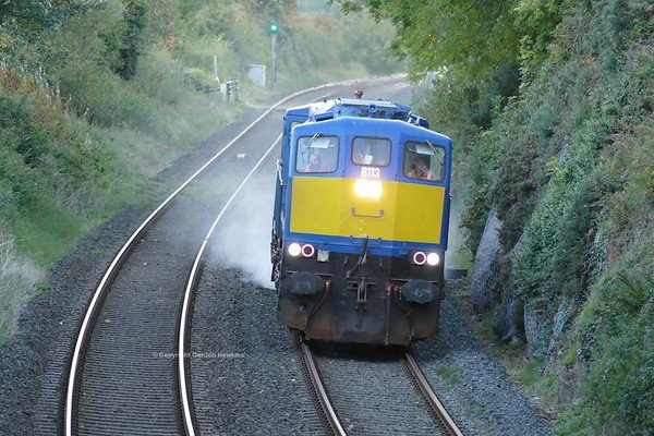 30.9.18. NIR GM 8113 & Water Jetter wagon passes Kilmonaghan Road near Goraghwood heading from Newry to Portadown.