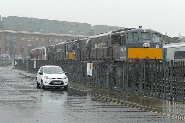 13.10.18. GMs 228 & 083 at Dublin Connolly , 228 hauled 083 back to Connolly after 083 failed at Killester Dart station while running light engine. GM 076 will haul failed 083 to Inchicore Works .