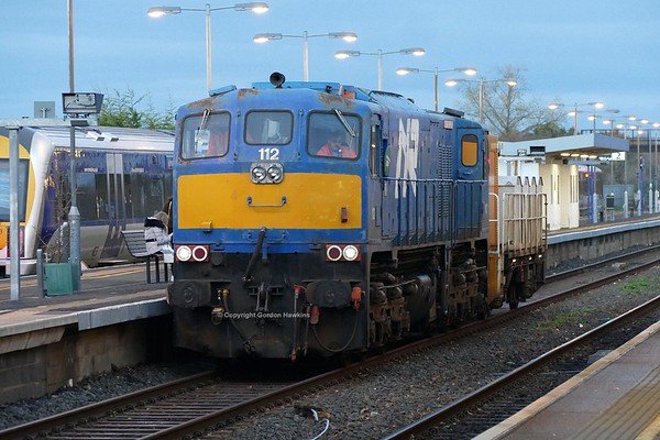 11.11.18. NIR GM 112 & Water Jetter wagon at Portadown Station.