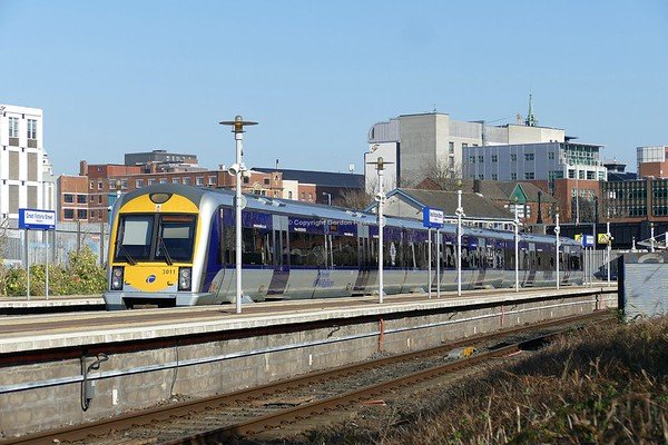 26.2.19. NIR Caf set 3011 at Great Victoria Street Station Belfast.