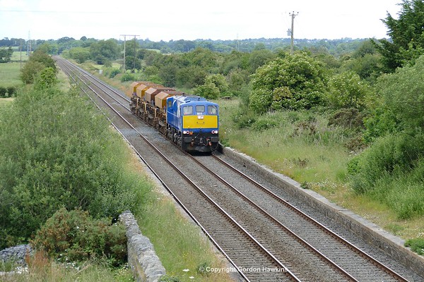 26.6.17. GM 8111 & Ballast Train passes Tandragee  heading from Ballymena to Poyntzpass.