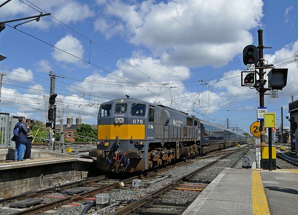 11.5.19. GM 078 arrives at Dublin Connolly Station with the Belmond Grand Hibernian Train from Dublin Heuston Station.