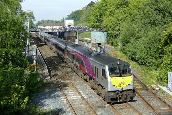 15.5.19. GM 227 & DVT 9001 works the 07:35 Dublin to Belfast Enterprise the train is seen at Lisburn.