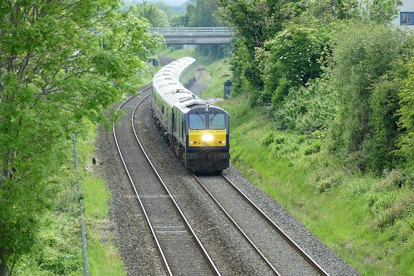 1.6.19. GM 216 with the Belmond Grand Hibernian Train passes Carn Portadown on its run from Dublin to Belfast.