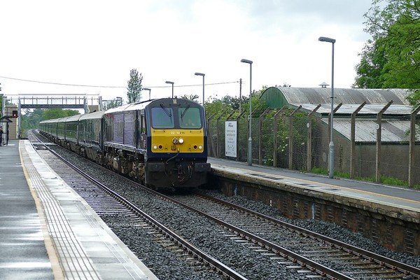 8.6.19. GM 216 with the Belmond Grand Hibernian Train passes Moira heading for Belfast on its run from Dublin.