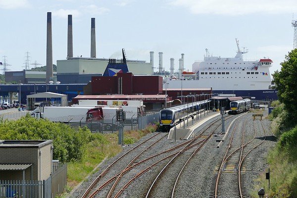 6.7.19. NIR Caf sets 4008 & 4014 at Larne Harobur Station.