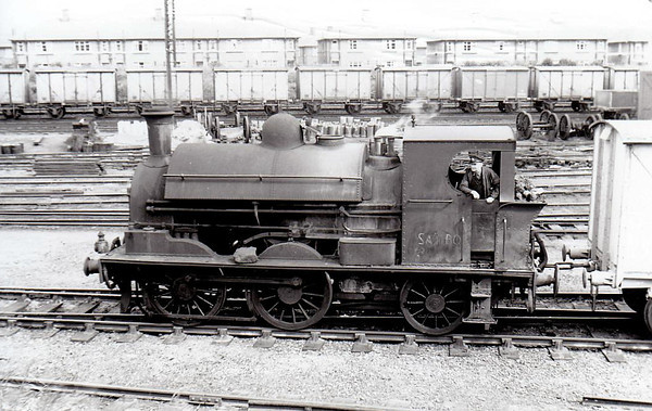 Class L 2 - SAMBO - GS&WR 0-4-2ST - built 1914 by Inchicore Works as Inchicore Works Shunter - 1925 to GSR, 1945 to CIE - withdrawn 1962 - officially No.842, not carried - seen here at Inchicore in 1961.