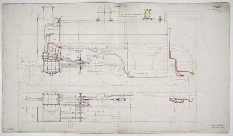 "Pipe and rod" drawing, showing inside motion