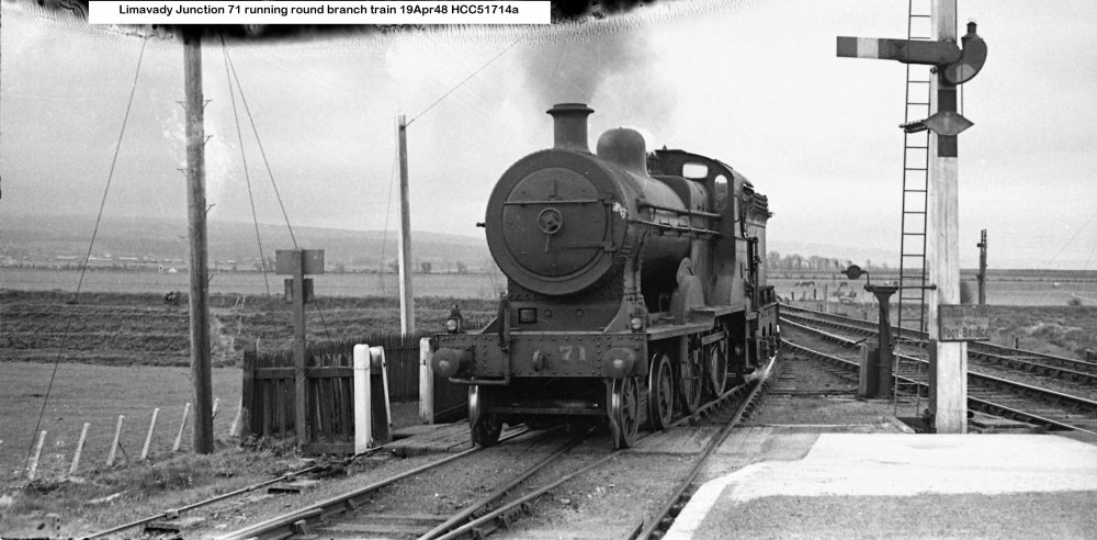 NCC 1948-04-19 Limavady Junction 71 running round branch train HCC51714a.jpg